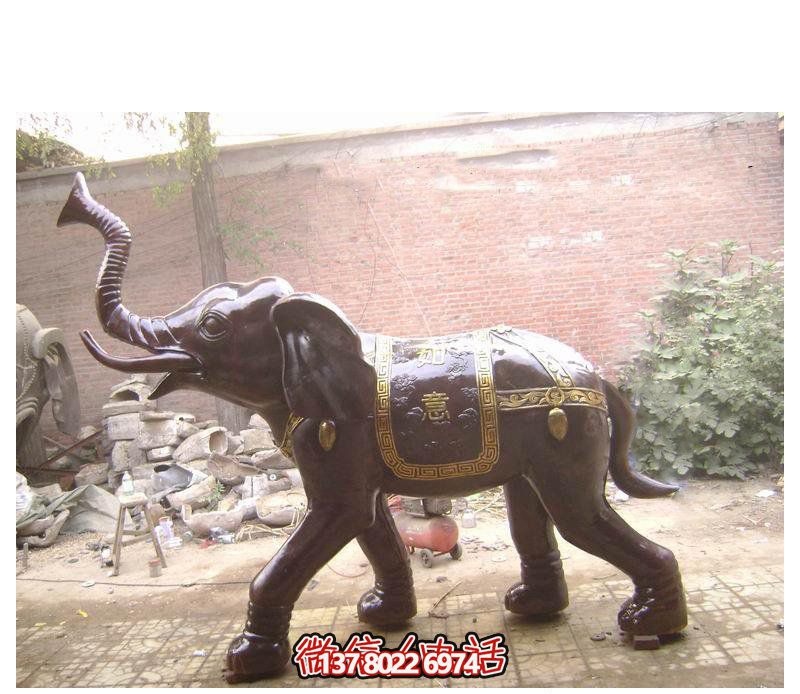 公园玻璃钢仿铜一只行走的大象博鱼平台