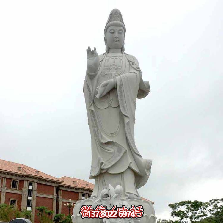 大理石石雕户外园林滴水观音博鱼平台