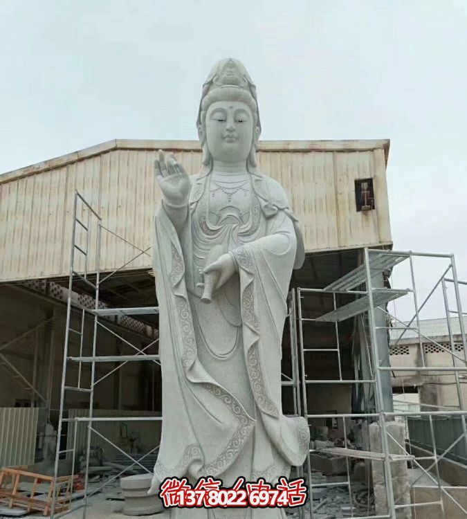 寺院摆放大理石浮雕滴水观音佛像博鱼平台