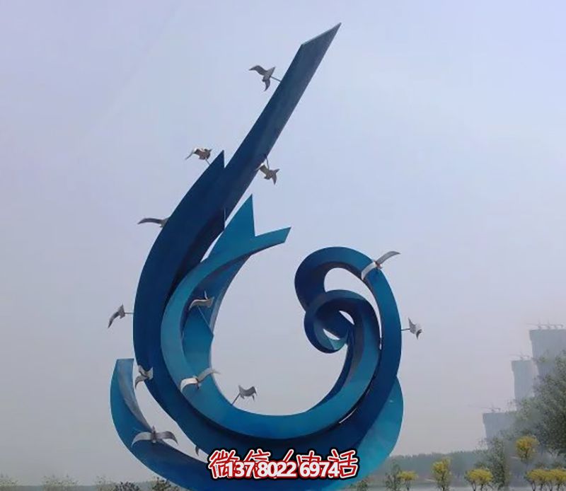 别墅小区街道抽象艺术工艺蓝色标志鸽子飞翔博鱼平台