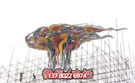 大型仿真玻璃钢彩绘祥云博鱼平台