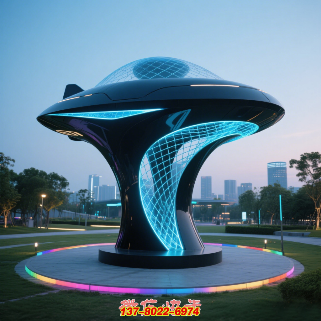 幻宇飞碟 —— 城市户外不锈钢科技景观博鱼平台