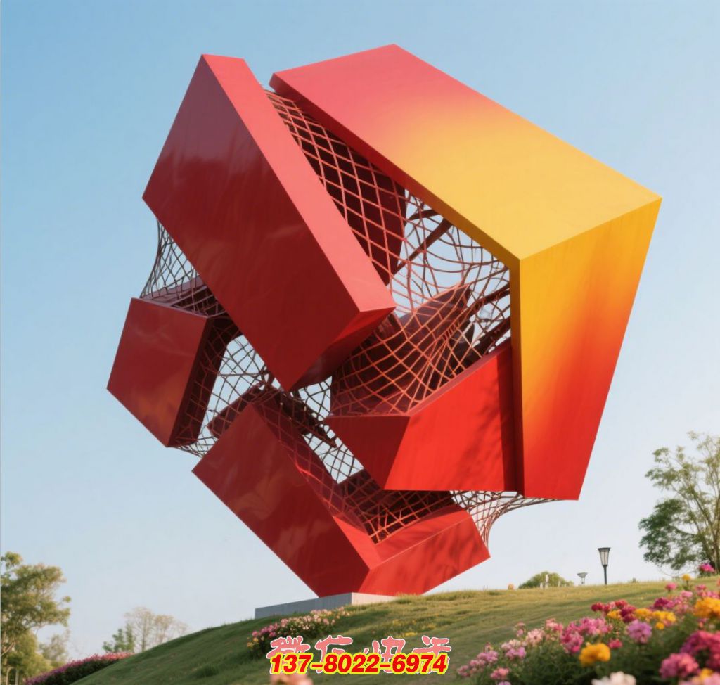 律动空间 —— 不锈钢红韵户外景观博鱼平台