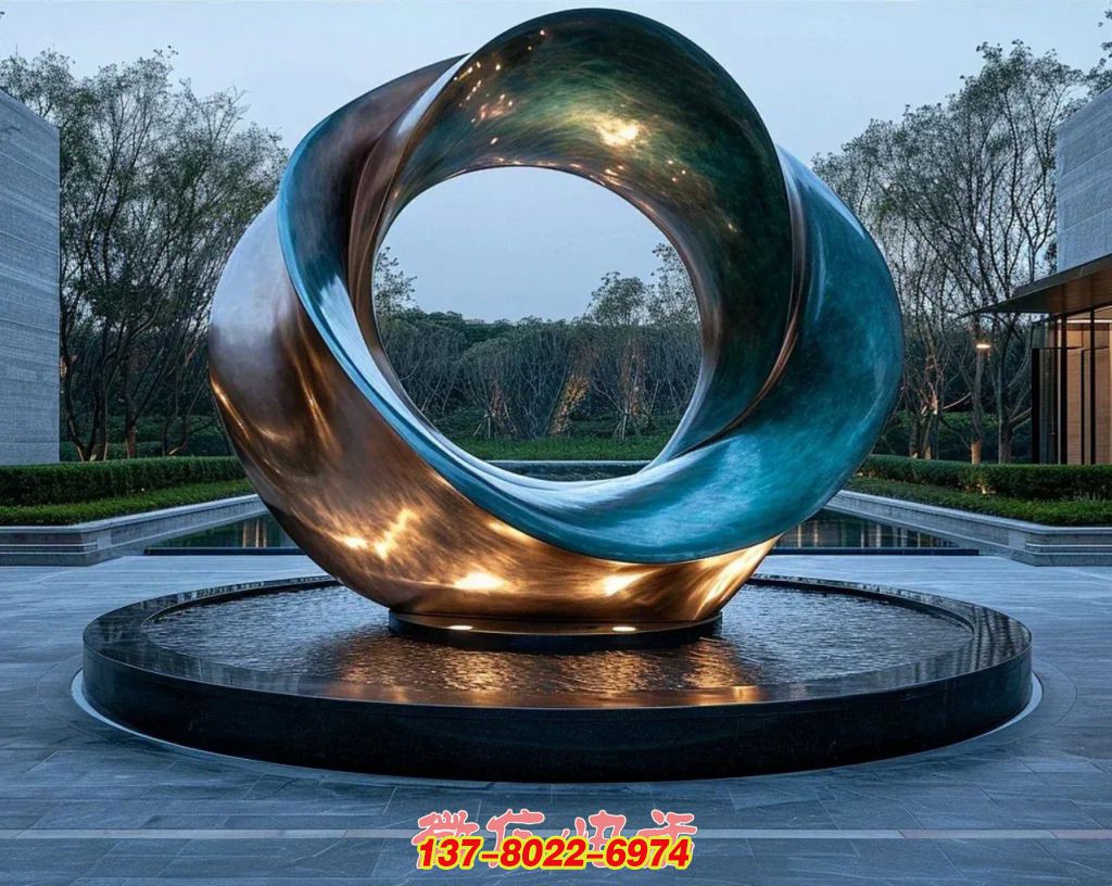 铜旋水韵：光与水交融的户外景观铜雕博鱼平台
