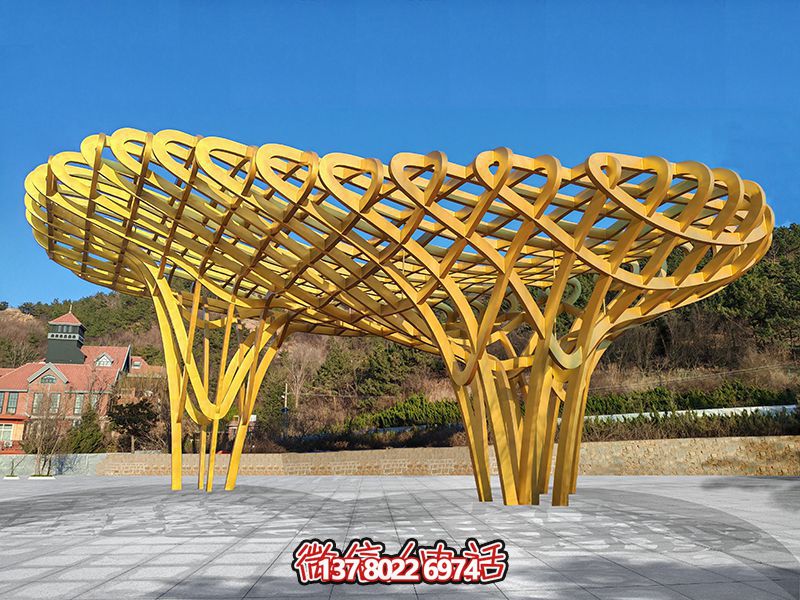 抽象不锈钢鸟巢博鱼平台