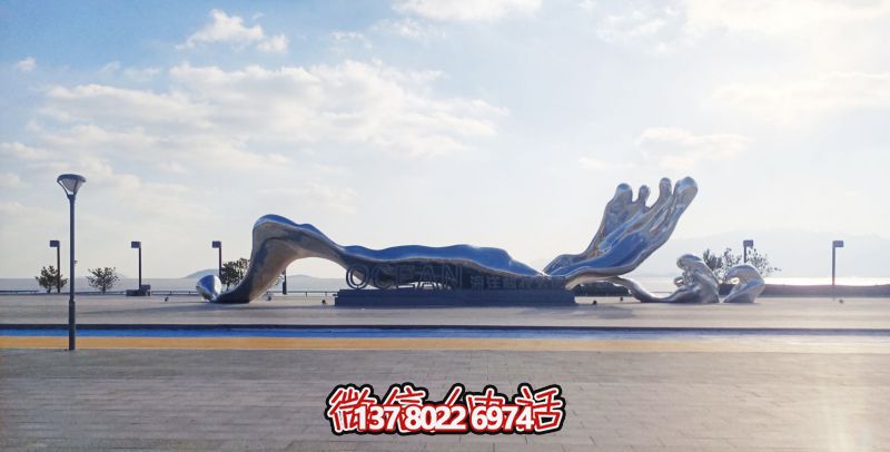 不锈钢浪花景观博鱼平台