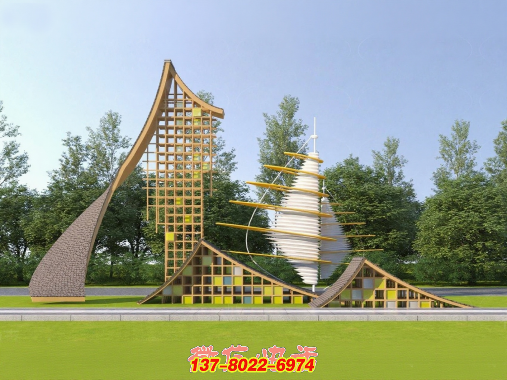 镜光叠韵：不锈钢与自然的景观对话