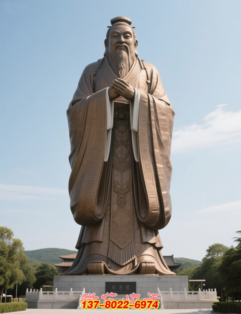 孔子铜铸圣像：彰显儒家文化的金属博鱼平台杰作