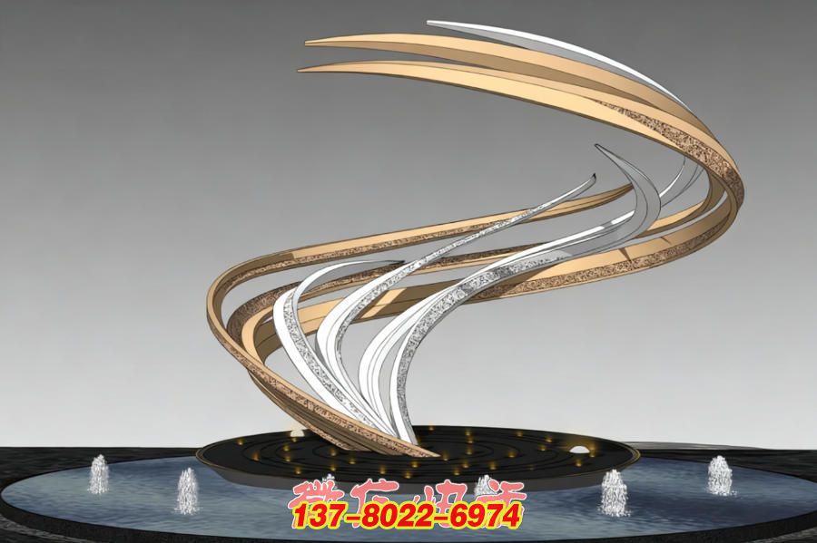 《流光旋影》不锈钢抽象景观博鱼平台
